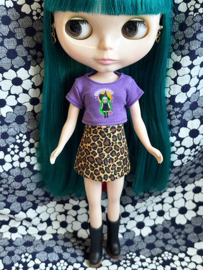 Retro Leopard Print Mod Mini Skirt