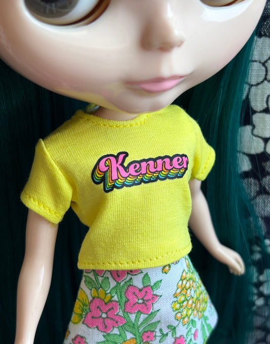 Retro Kenner Yellow Crop Tee for Blythe
