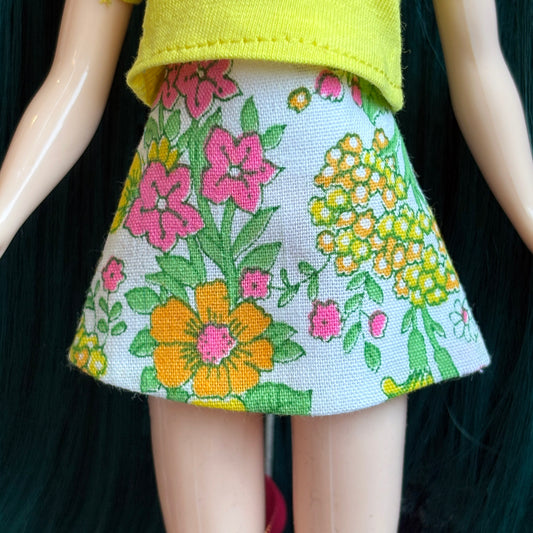 In Bloom Vintage Floral Mod Mini Skirt