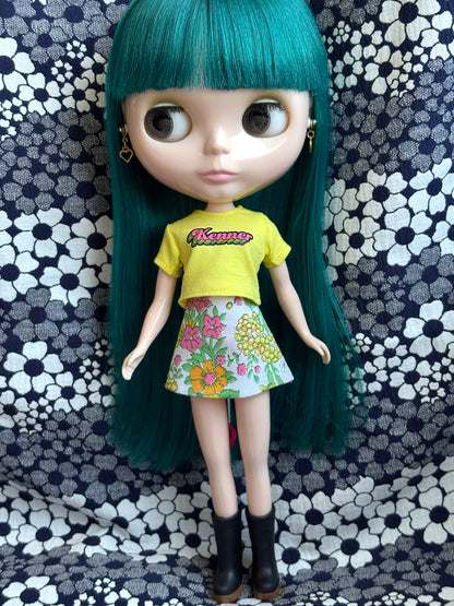 In Bloom Vintage Floral Mod Mini Skirt