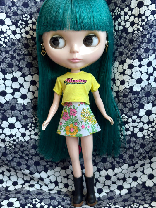 In Bloom Vintage Floral Mod Mini Skirt