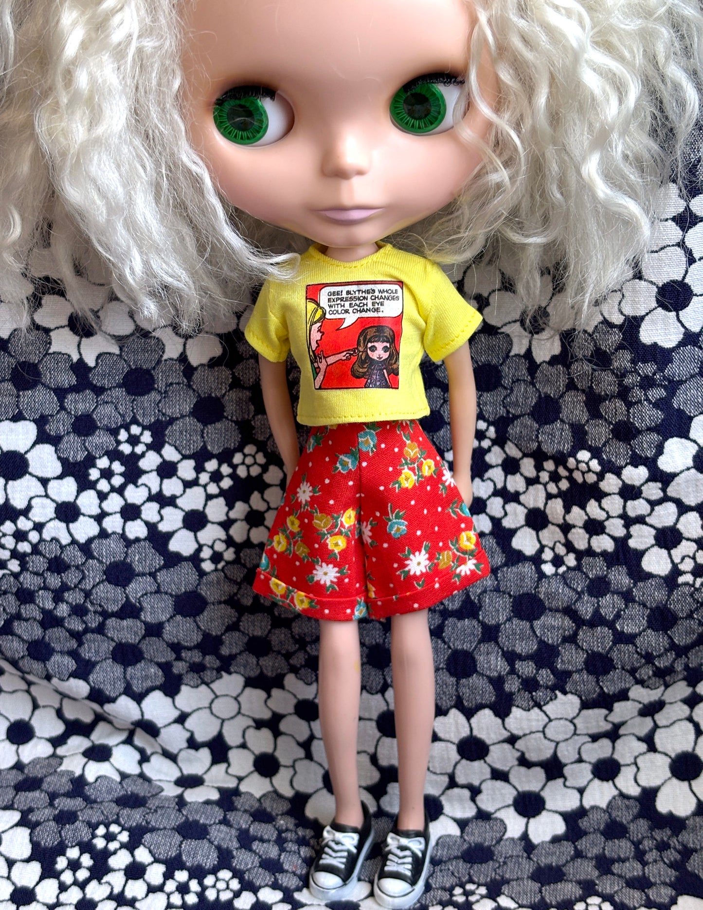 Red Polka Dot Floral Cuffed Cutie Shorts