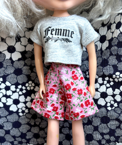 Pink Floral Cuffed Cutie Shorts