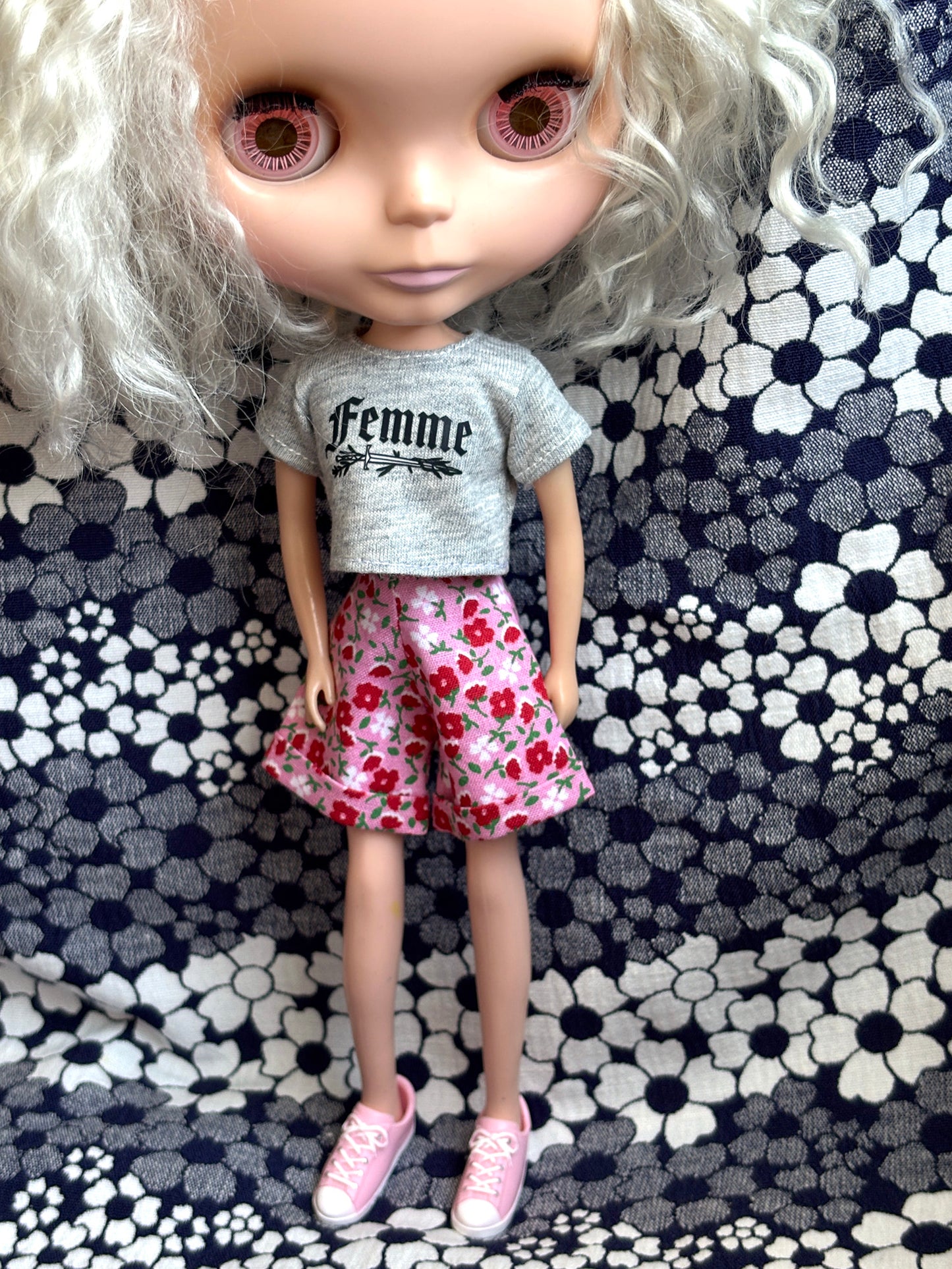 Pink Floral Cuffed Cutie Shorts