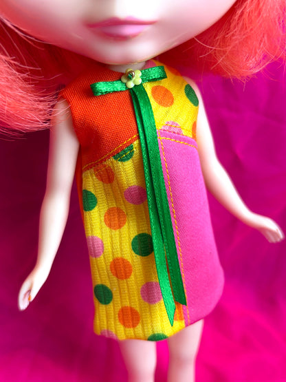 Circus Dots Color Block Mod Shift Mini Dress