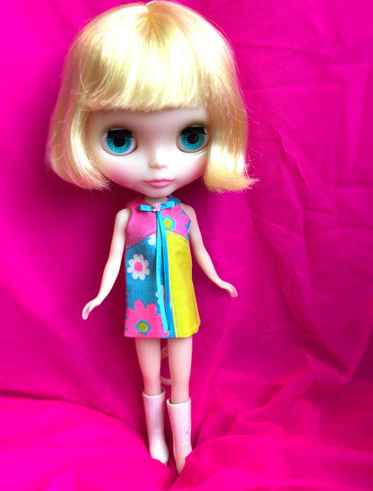 Far Out Floral Color Block Mod Shift Mini Dress