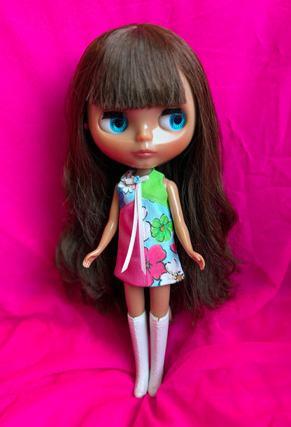 Tropical Vacay Color Block Mod Shift Mini Dress