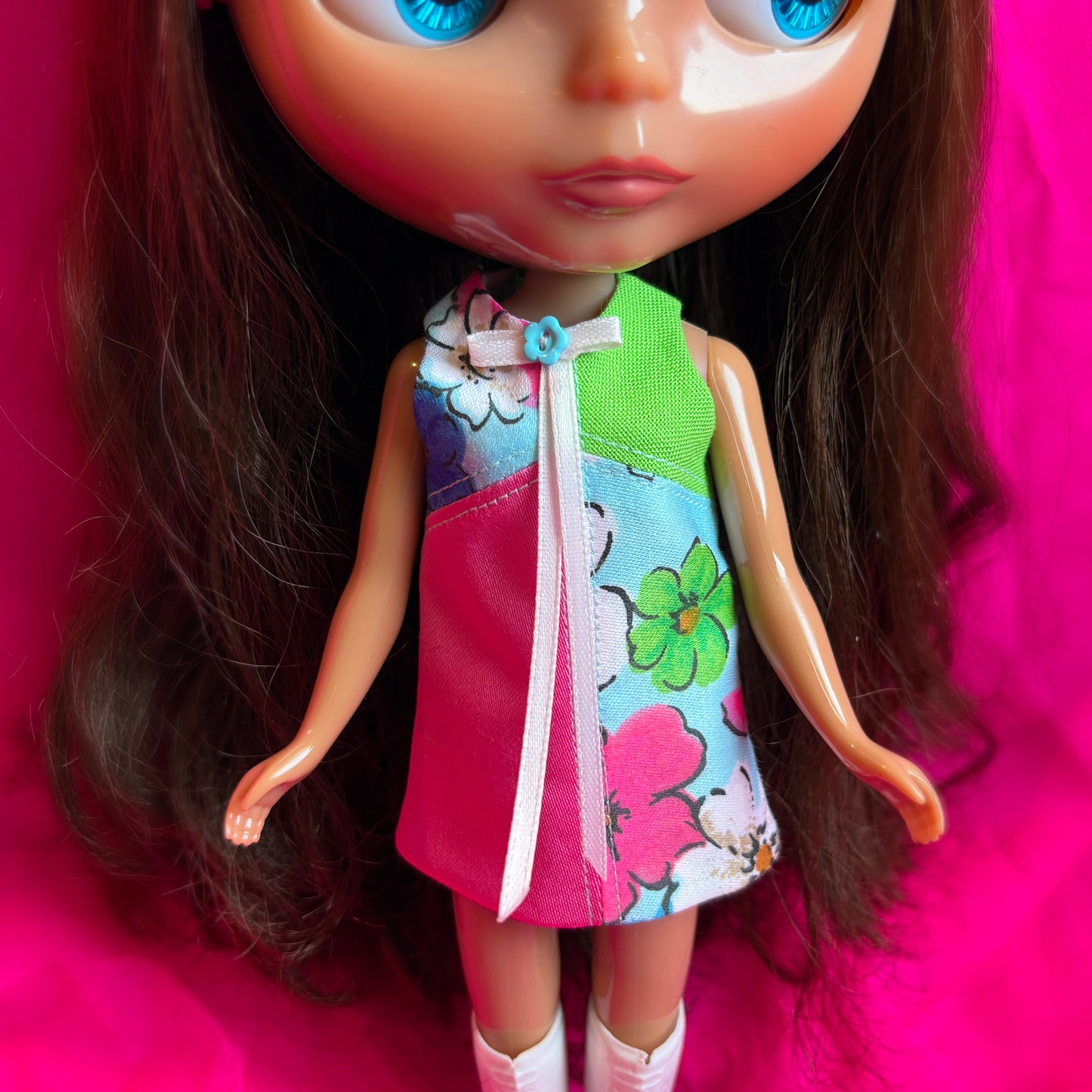Tropical Vacay Color Block Mod Shift Mini Dress