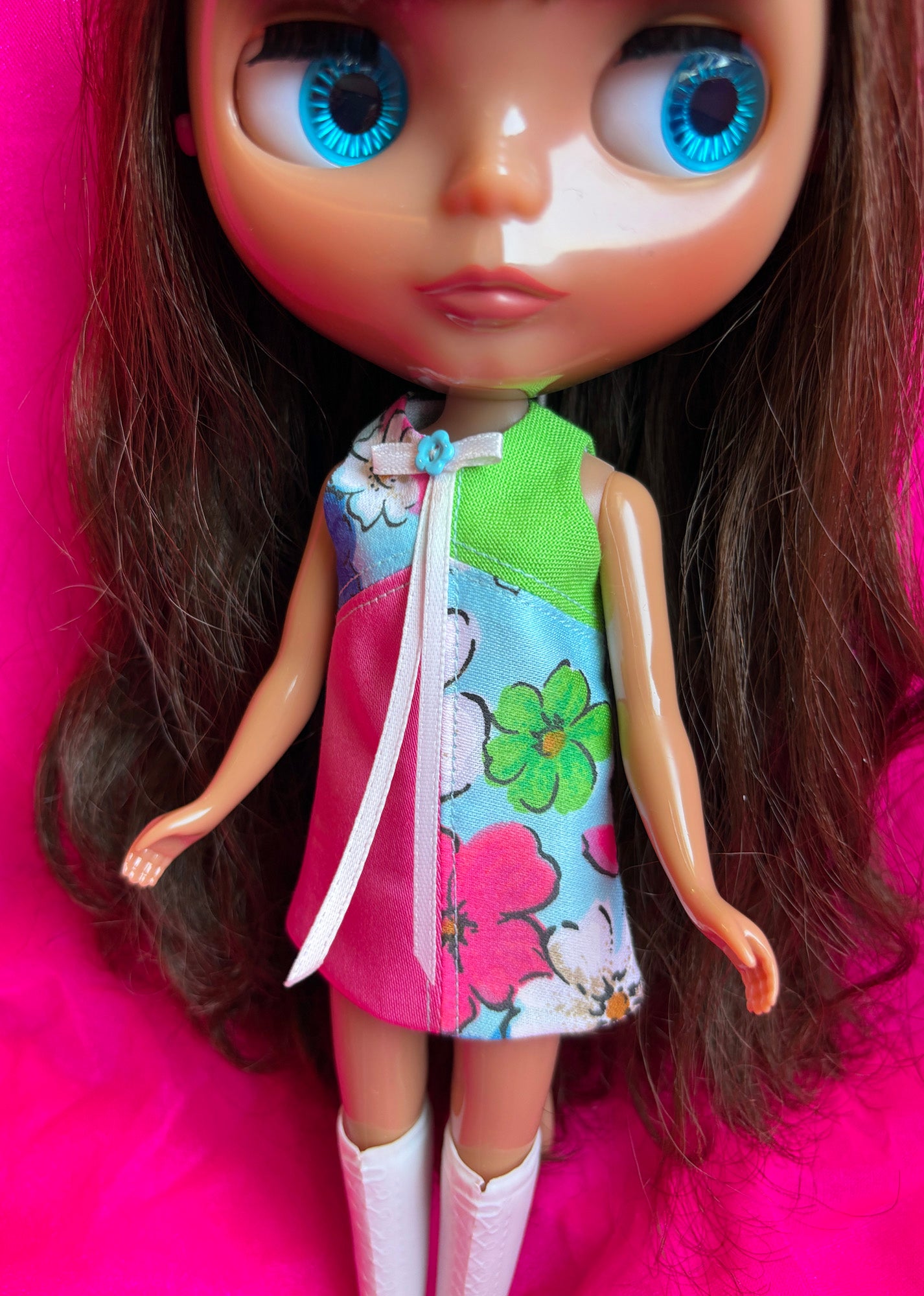 Tropical Vacay Color Block Mod Shift Mini Dress