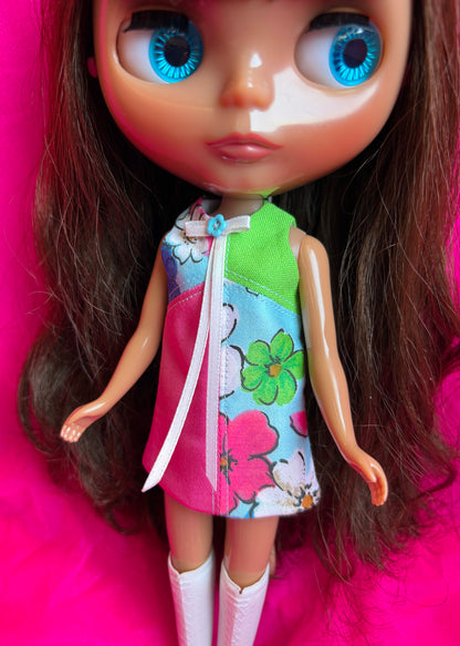 Tropical Vacay Color Block Mod Shift Mini Dress