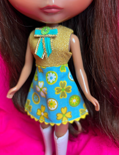 Heart of Gold Sparkle Mod Mini Dress