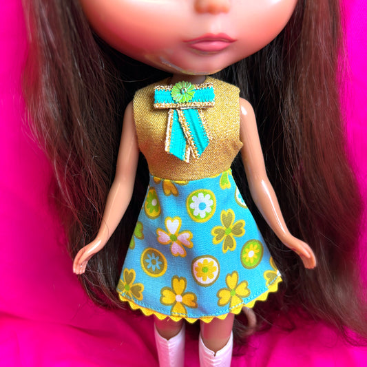 Heart of Gold Sparkle Mod Mini Dress
