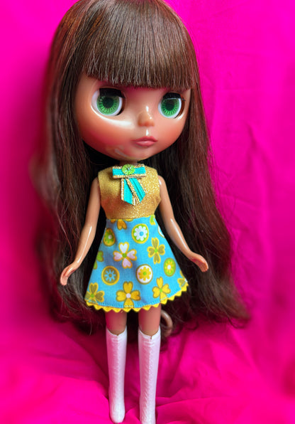 Heart of Gold Sparkle Mod Mini Dress
