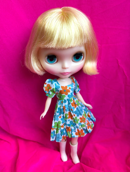 Daisy Chain Puff Sleeve Ruffle Hem Dress