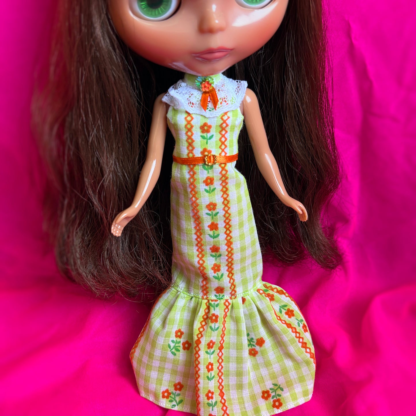 Picnic In The Park Green Gingham Maxi Dress