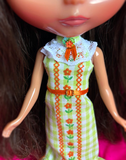 Picnic In The Park Green Gingham Maxi Dress