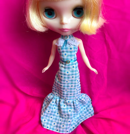 County Fair Winner Blue Gingham Maxi Dress
