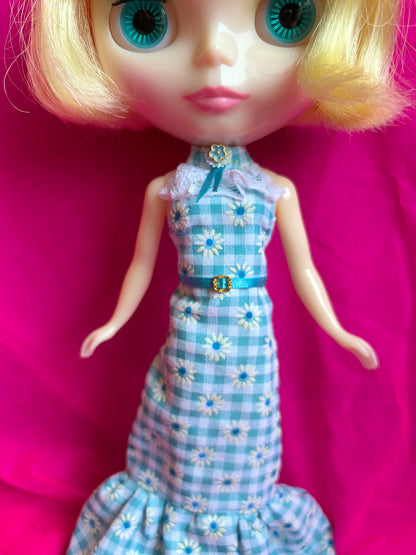 County Fair Winner Blue Gingham Maxi Dress