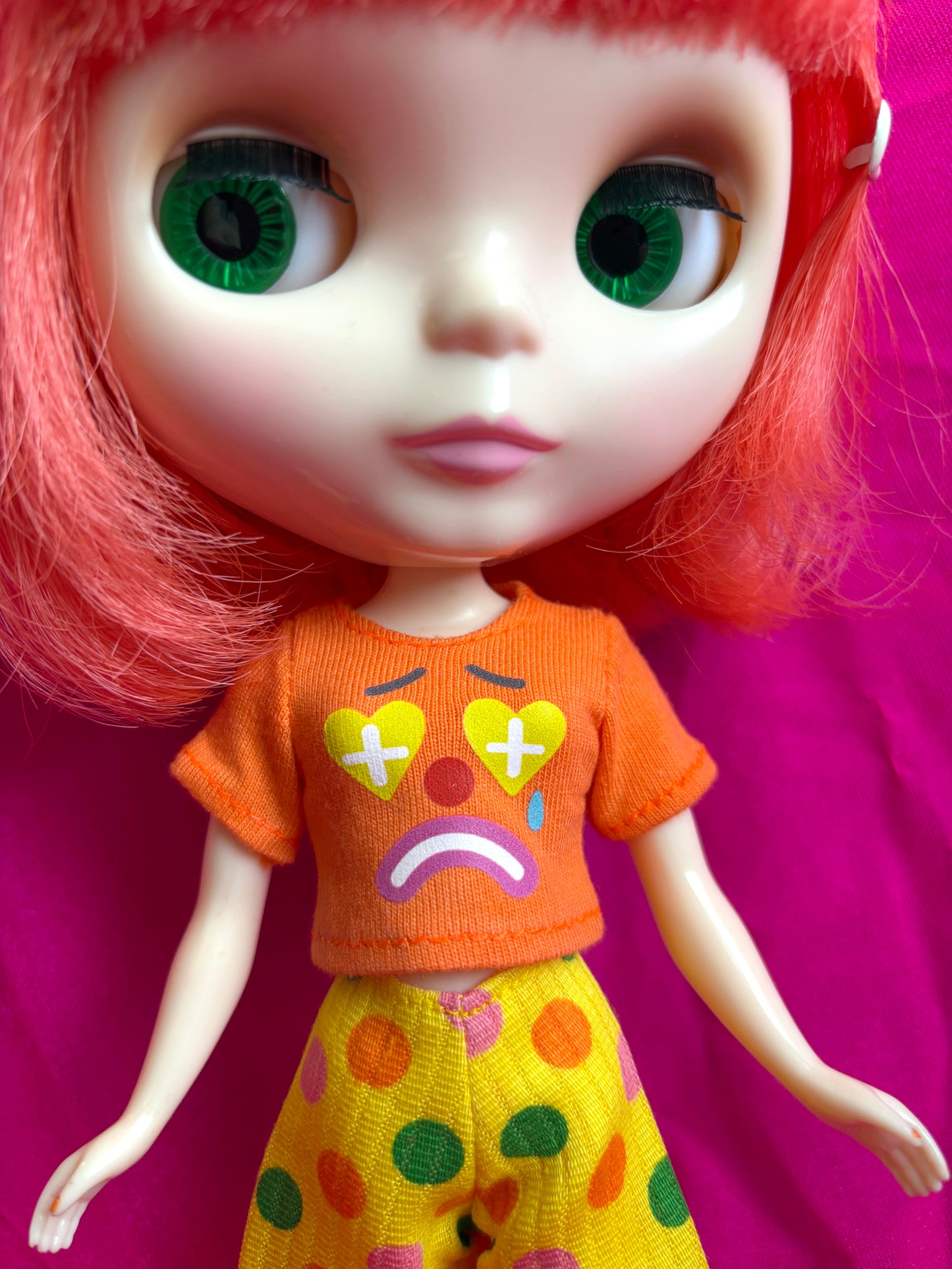 Tears of a Clown Orange Crop Tee for Blythe