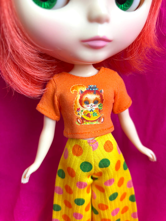 Squirrel Girl Orange Crop Tee for Blythe