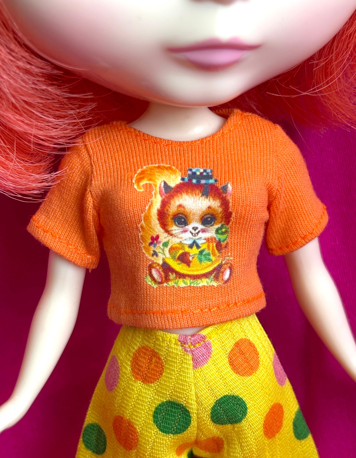 Squirrel Girl Orange Crop Tee for Blythe