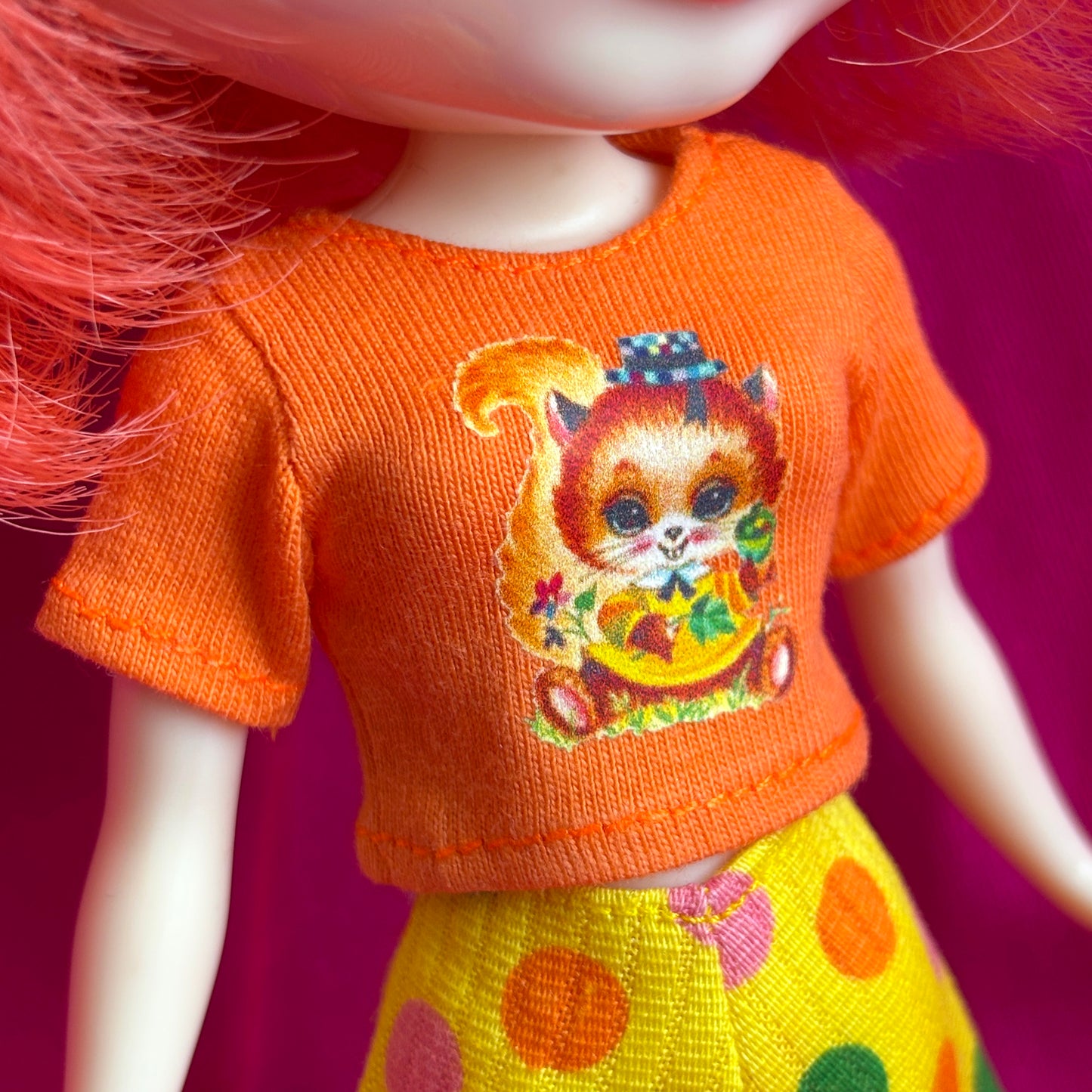 Squirrel Girl Orange Crop Tee for Blythe