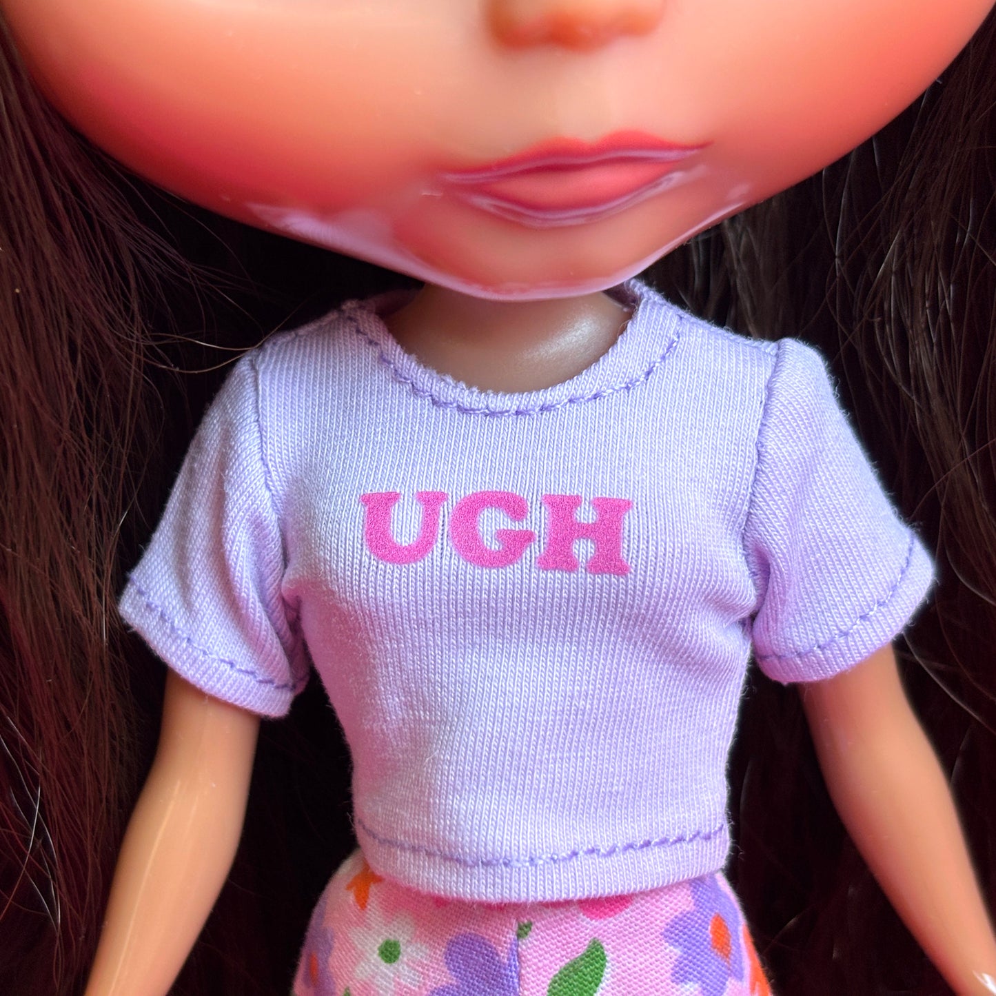 Ugh Pastel Purple Crop Tee for Blythe