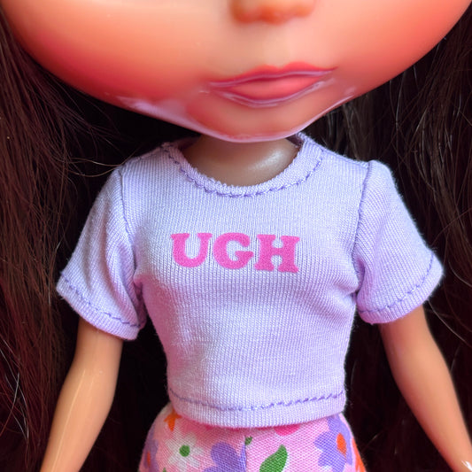 Ugh Pastel Purple Crop Tee for Blythe