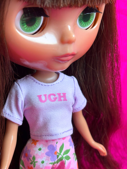 Ugh Pastel Purple Crop Tee for Blythe