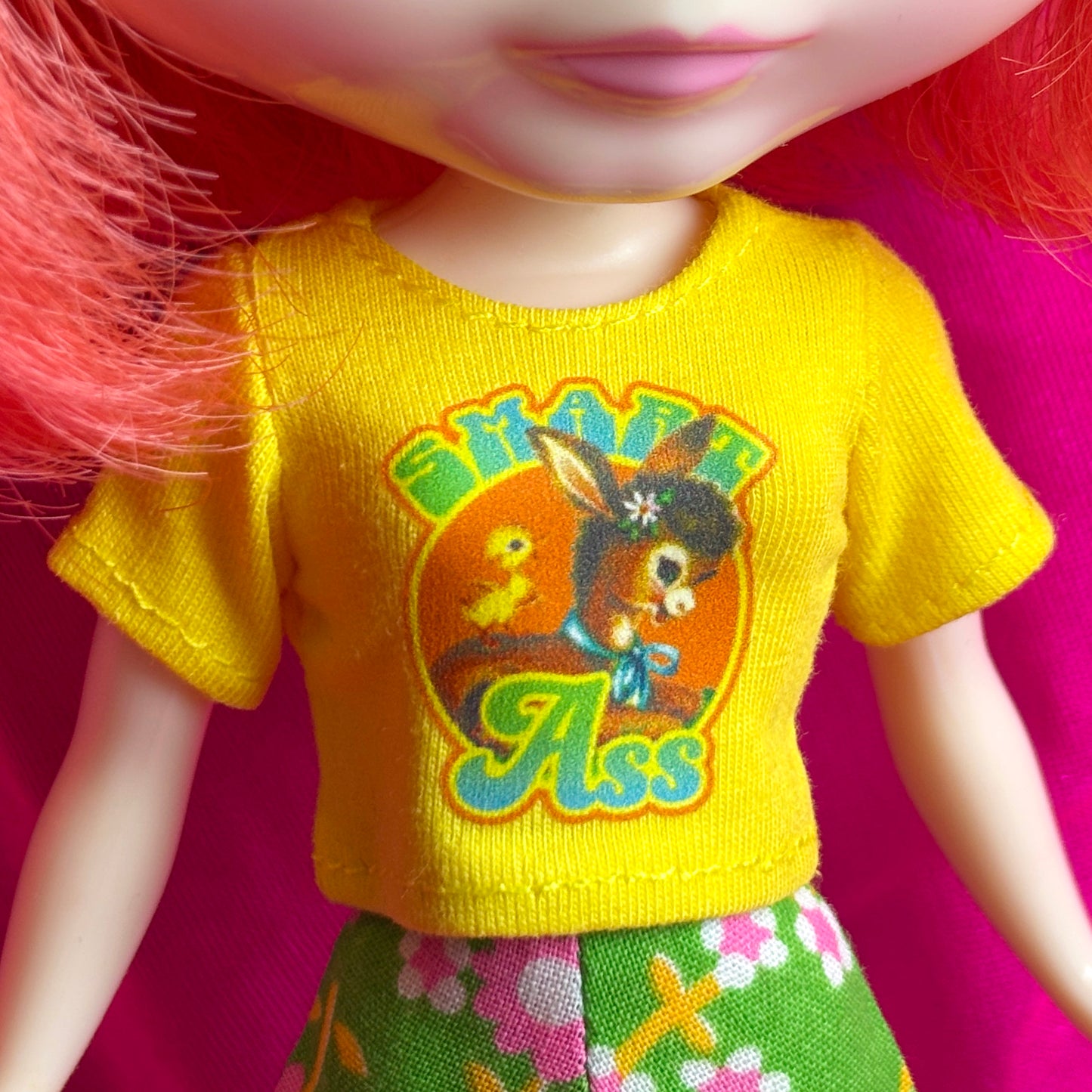Smart Ass Yellow Crop Tee for Blythe