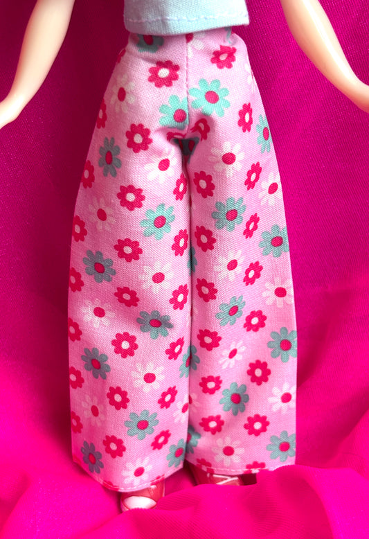 Pink Darling Daisies Wide Leg Pants