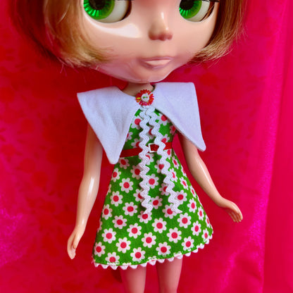 Green Daisy Big Ass Collar Mini Dress