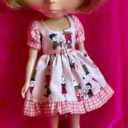 Ice Cream Kids Puff Sleeve Ruffle Hem Dress