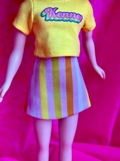 Sassy Stripes Purple Mod Mini Skirt