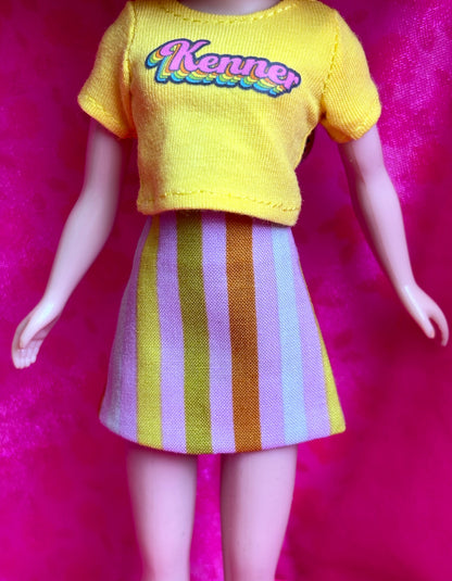 Sassy Stripes Purple Mod Mini Skirt