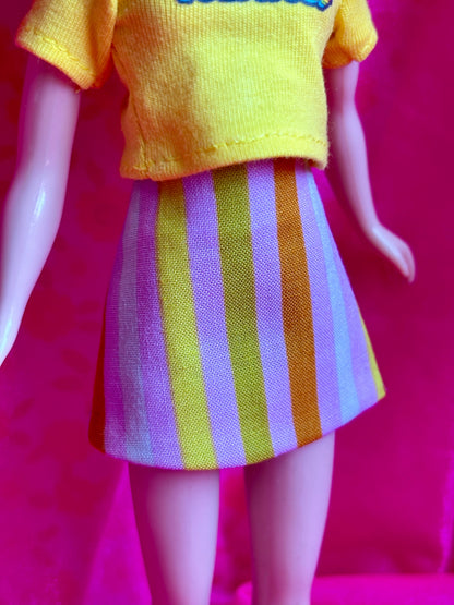 Sassy Stripes Purple Mod Mini Skirt