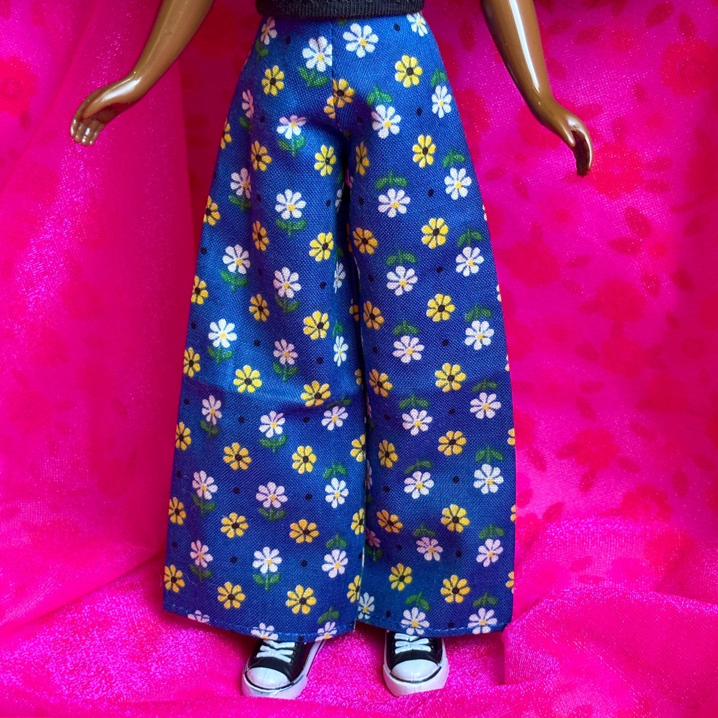 Little Daisies Blue Wide Leg Pants