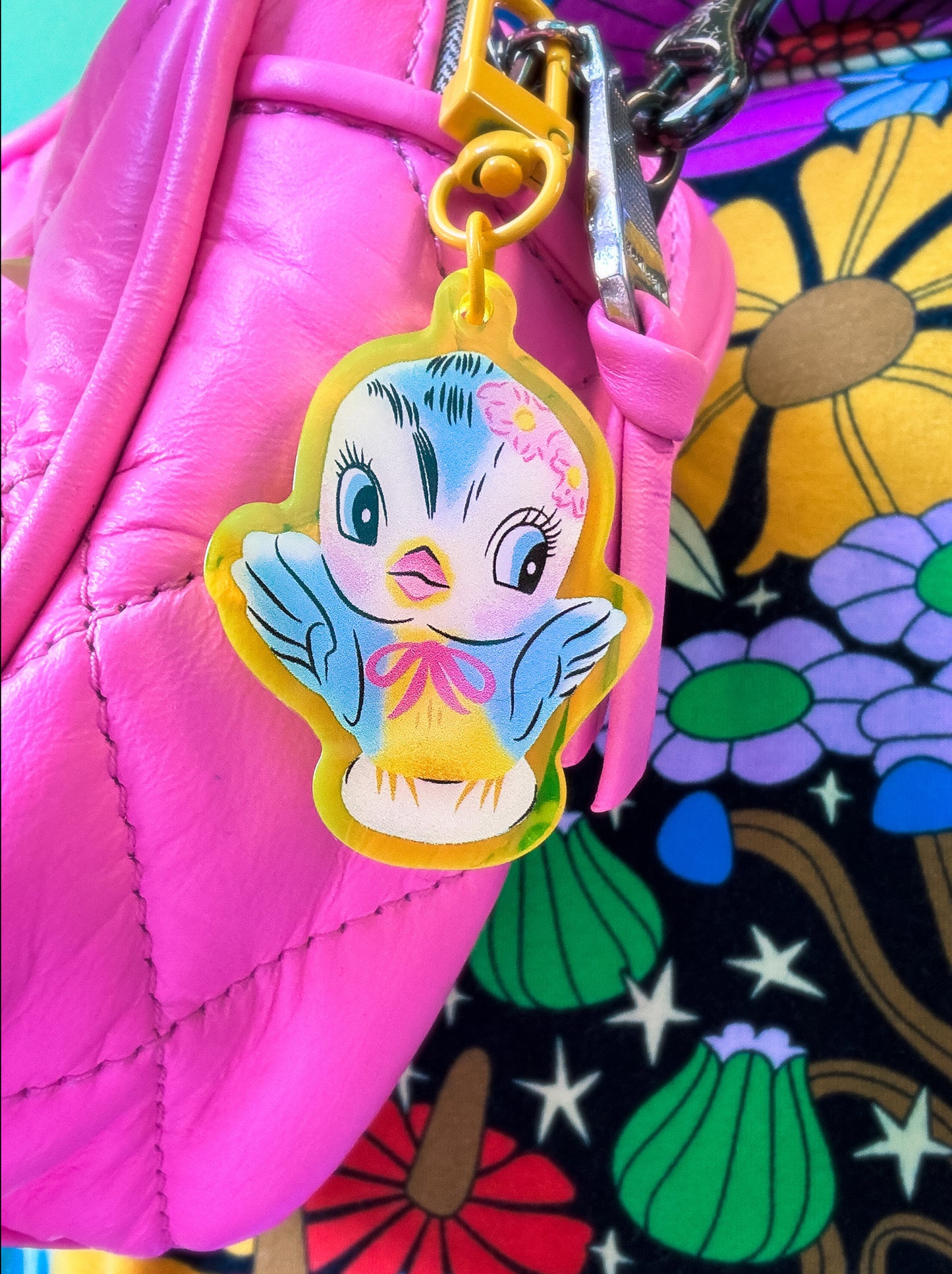 Bluebird Cutie Acrylic Bag Charm