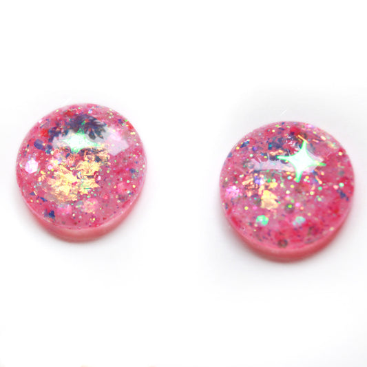 Bubblegum Unicorn / Pink Glitter Resin Blythe Eye Chips