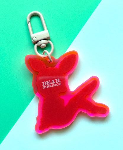 Bunny Girl Pink Acrylic Bag Charm