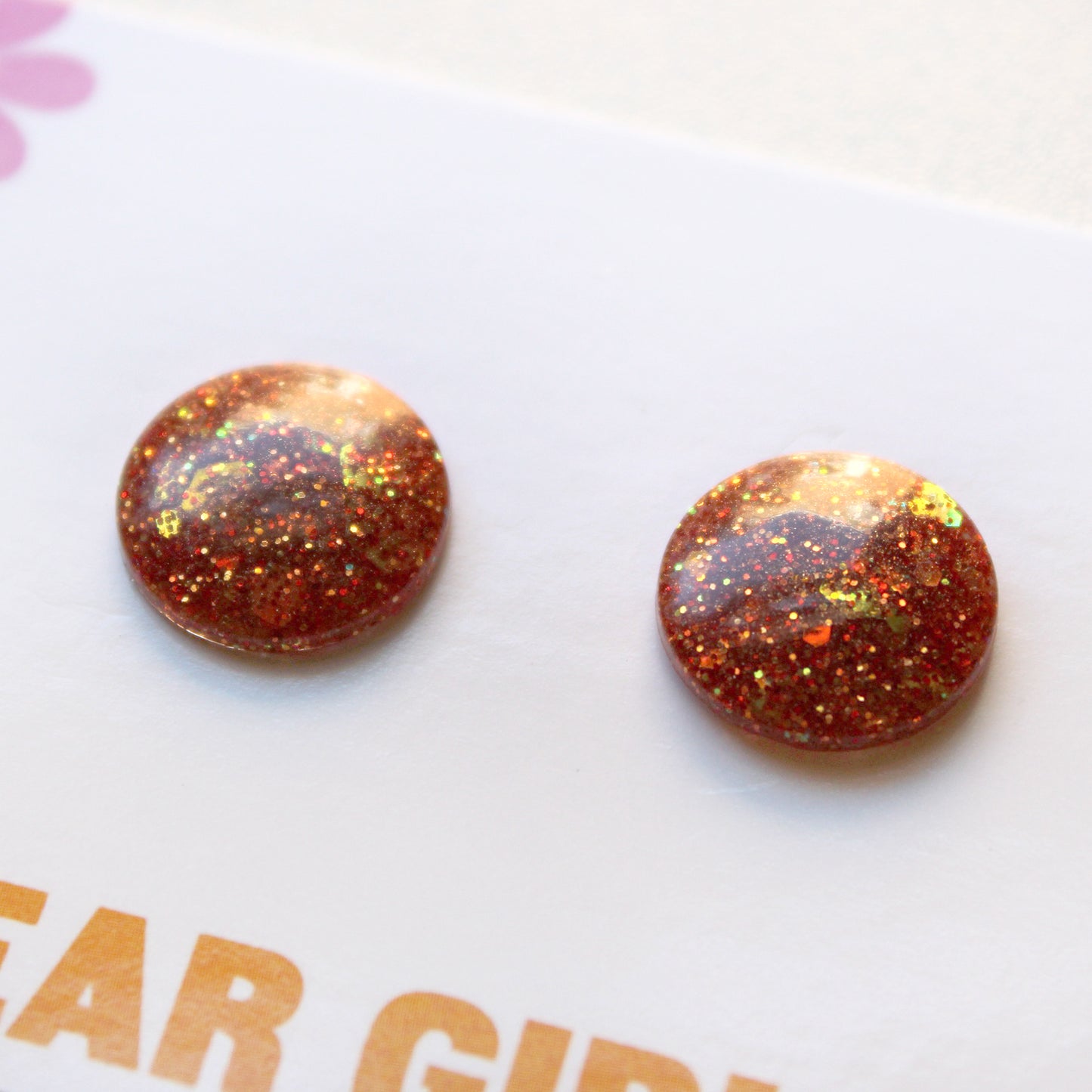 Copper Sunrise / Glitter Resin Blythe Eye Chips