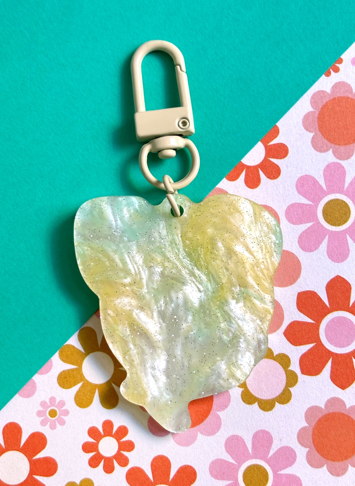 Pink Cutie Bear Acrylic Bag Charm
