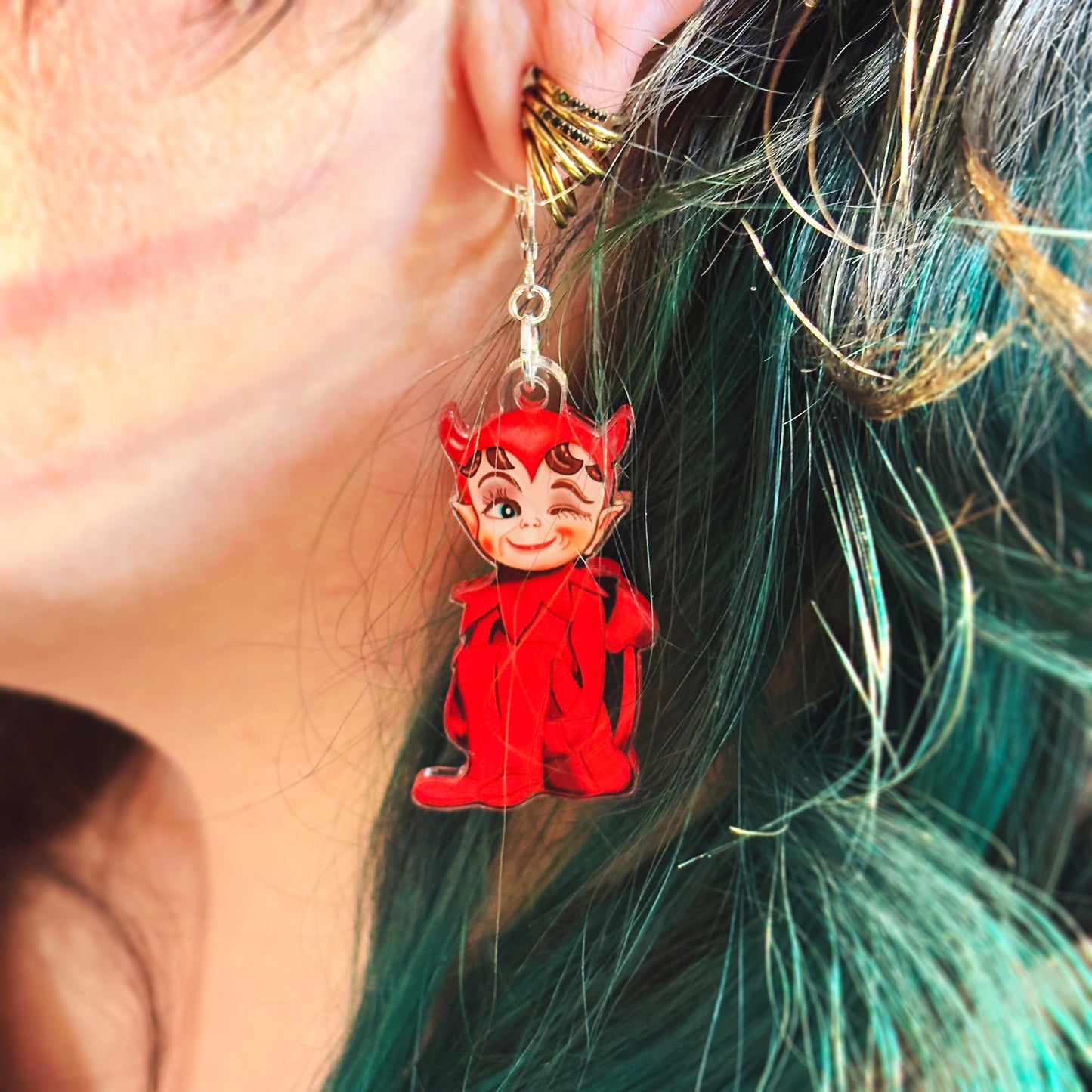 Lil Devil Kneehugger Acrylic Earrings