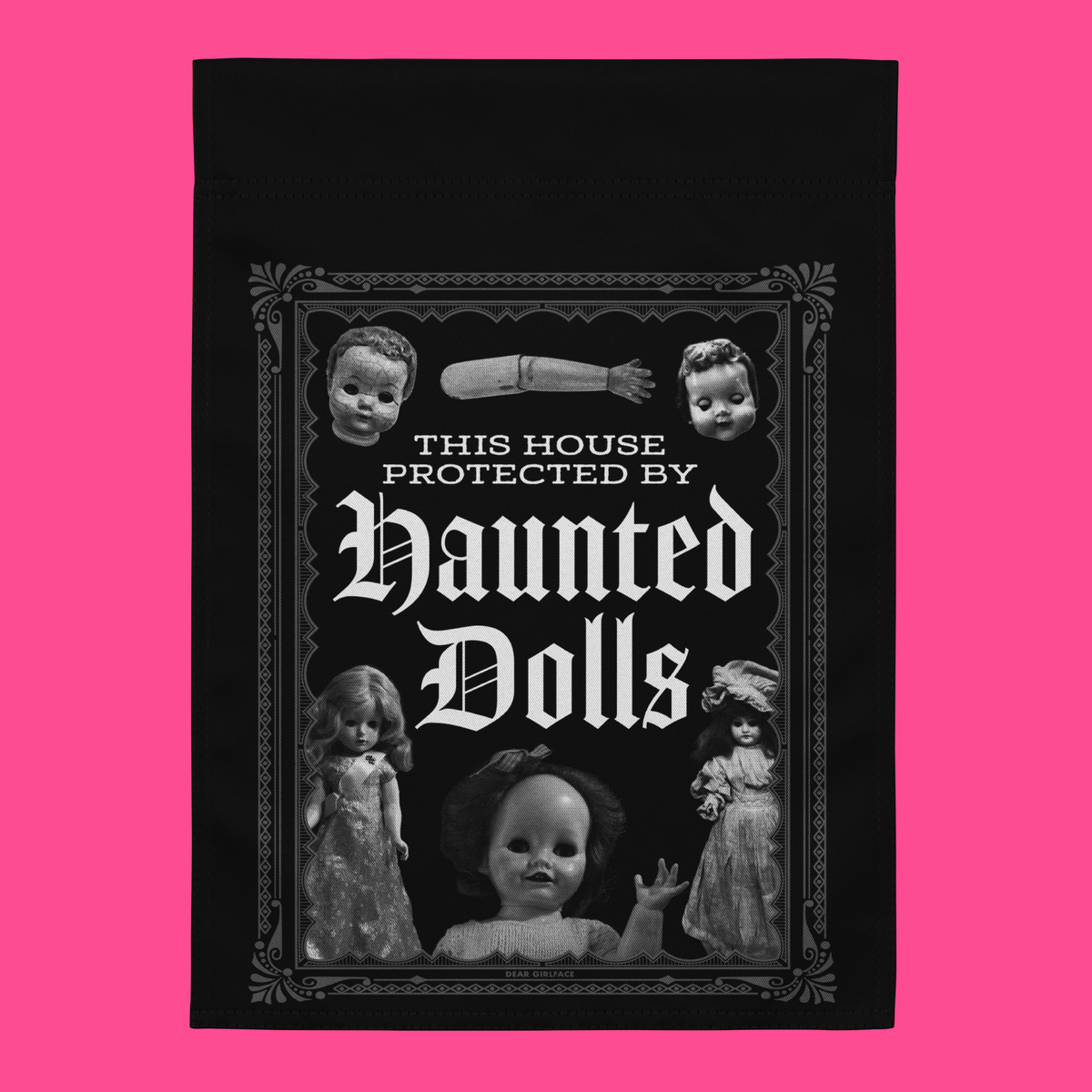 Haunted Dolls Garden Flag