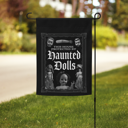Haunted Dolls Garden Flag