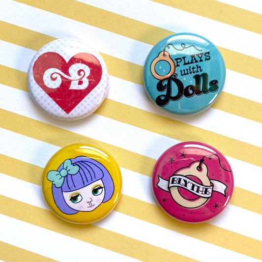 I Love Blythe 1" Pins 4 Pack