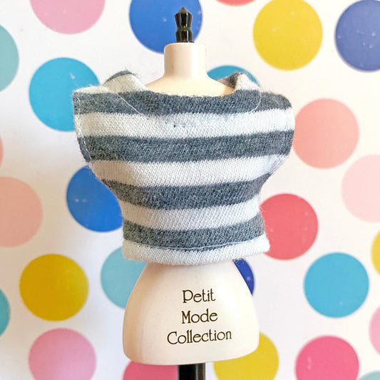 SAMPLE SALE Boxy Crop Tee for Blythe | Gray Stripe