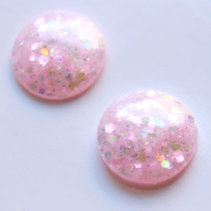 Rose Quartz Magic / Glitter Resin Blythe Eye Chips