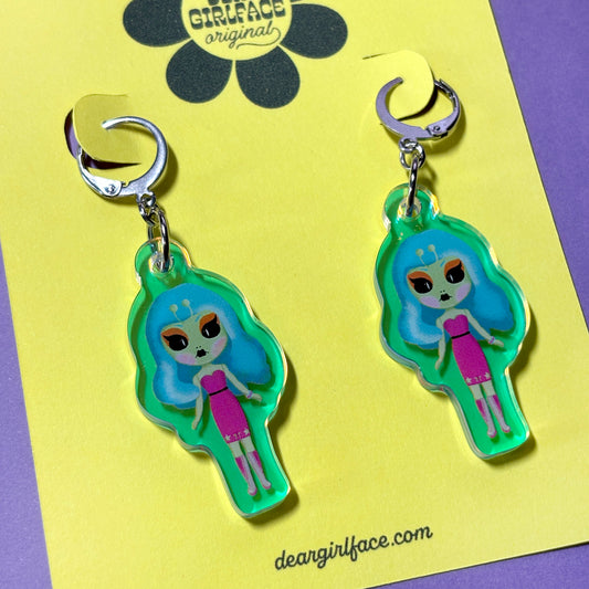 Martian Girl Alien Blythe Earrings