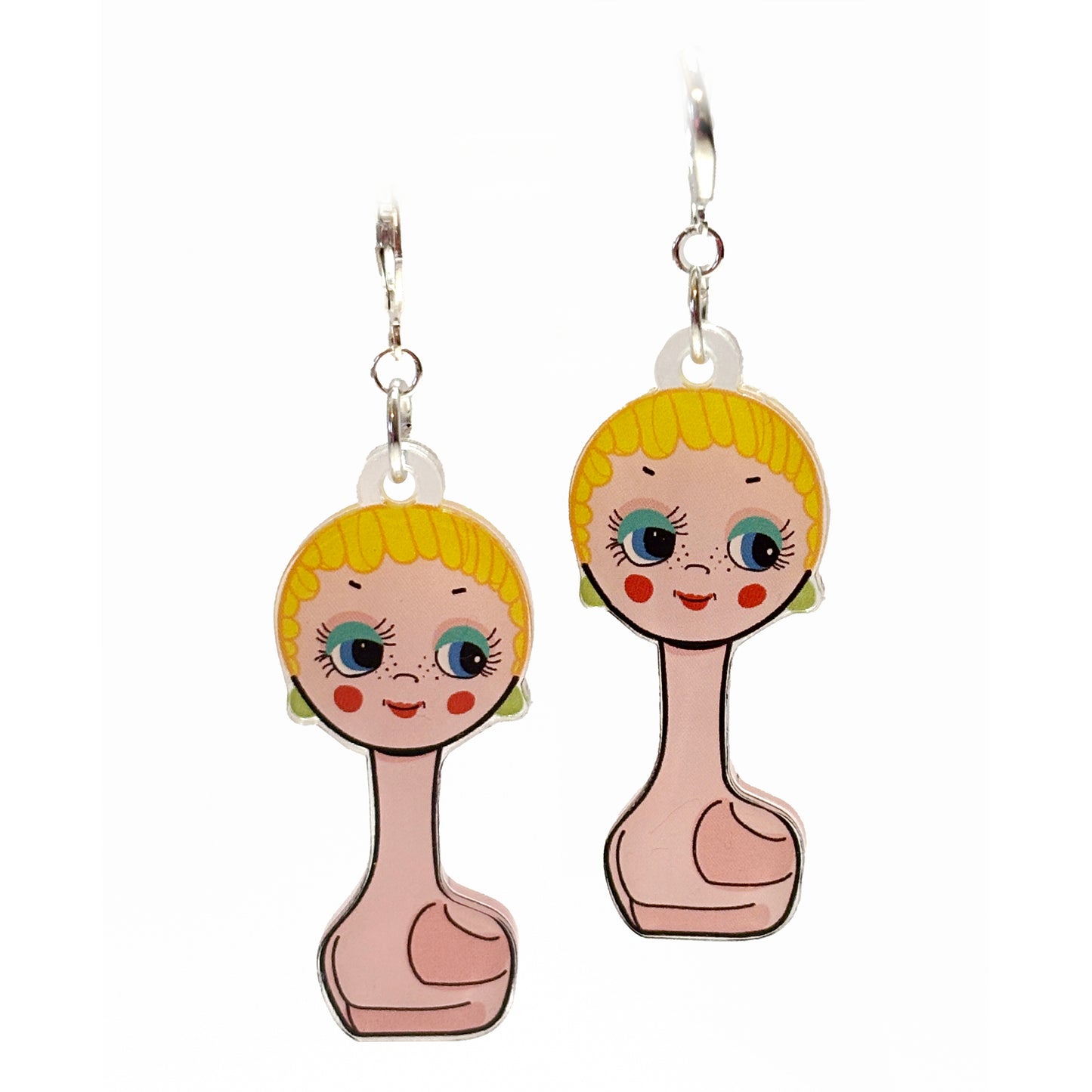 Mod Mannequin Acrylic Earrings Twiggy